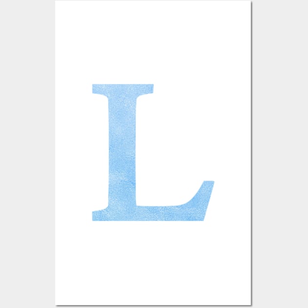 The Letter L Blue Metallic Design Wall Art by Claireandrewss